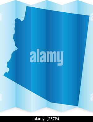 Arizona Paper Map Arizona map, folded paper with Arizona map. Vector illustration Stock ...