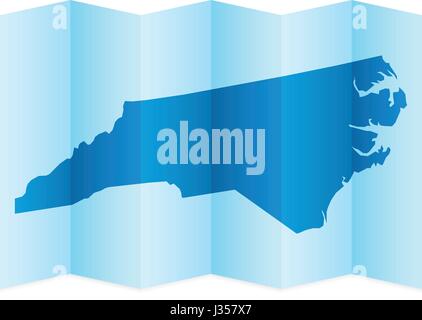 North Carolina map, folded paper with North Carolina map. Vector ...