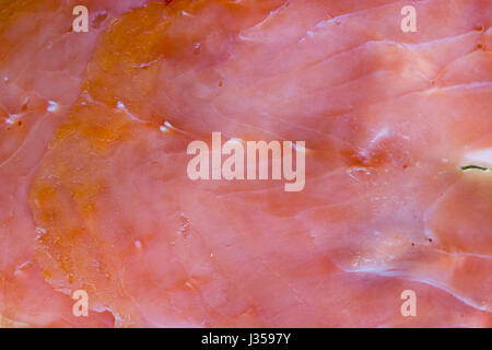 Smoked salmon slice close up. Stock Photo