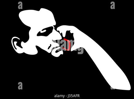 vector man is talking on mobile phone Stock Vector