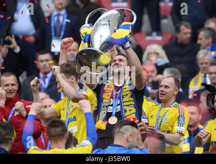 Warsaw, Poland. 2nd May, 2017. Arka Gdynia win the Polish Cup 2017. Credit: LenorKi/Alamy Live News Stock Photo