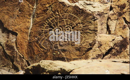 Inner Mongolia, China. 3rd May, 2017. Mysterious rock paintings can be seen in north China's Inner Mongolia Autonomous Region, reflecting history and daily life of people living in Inner Mongolia. Credit: SIPA Asia/ZUMA Wire/Alamy Live News Stock Photo