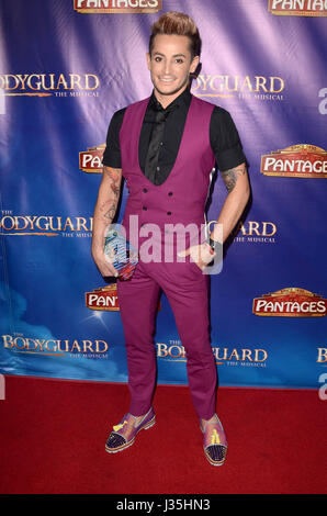 Hollywood, USA. 2nd May, 2017. Frankie Grande at The Bodyguard premiere at the Pantages in Hollywood, California on May 2, 2017. Credit: David Edwards/Media Punch/Alamy Live News Stock Photo