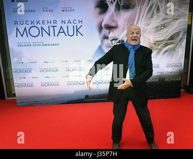 Munich, Germany. 03rd May, 2017. Film director Volker Schlondorff at the red carpet of the City Kino during the Munich premier of the film 'Return to Montauk' in Munich, Germany, 03 May 2017. Photo: Felix Hörhager/dpa/Alamy Live News Stock Photo