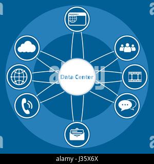 Big Data icon set, Data center and Centralized Stock Vector