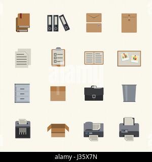 Business and office icon. Flat Icons set for Website and Mobile applications. Vector Stock Vector