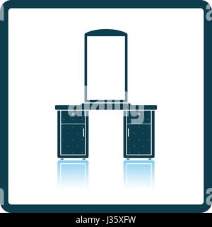 Dresser with mirror icon. Shadow reflection design. Vector illustration. Stock Vector