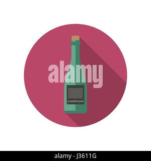 Champagne icon in flat style Stock Vector