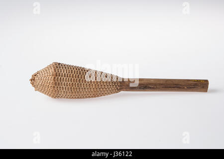 African handmade instrument, rattle isolated on white background Stock Photo