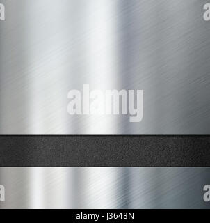 metal plates over black plastic background 3d illustration Stock Photo