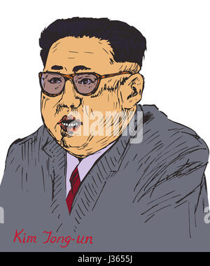 Kim Jong-un, Chairman of the Workers' Party of Korea and supreme leader of the Democratic People's Republic of Korea (DPRK) Stock Photo