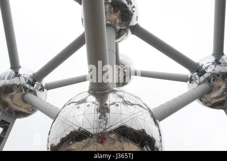 The Atomium a landmark in Brussels, Belgium was built for the 1958 World's Fair. Stock Photo