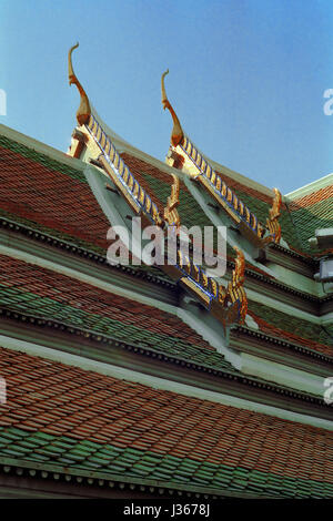 Roof detail, Phra Maha Monthian, Royal Palace, Bangkok, Thailand Stock Photo