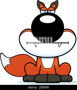 A cartoon illustration of a fox with a bored expression Stock Vector ...