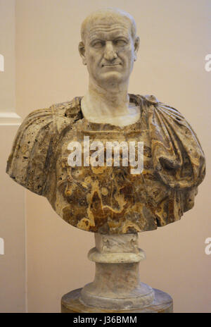 Vespasian (9-79 AD). Roman emperor. Flavian dynasty. Bust. 80 AD. Gallery of the emperors. National Archaeological Museum. Naples. Italy. Stock Photo