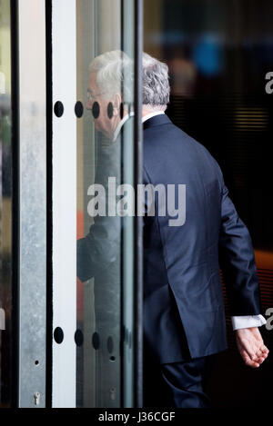 Politicians spotted at the BBC Broadcasting House in Central London Featuring: Michael Fallon Where: London, United Kingdom When: 02 Apr 2017 Stock Photo