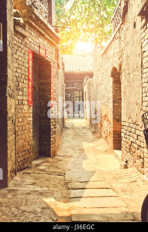 alley view  Pingyao,central Shanxi province in China. Stock Photo
