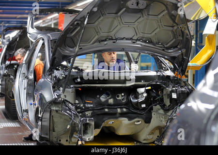 plantProduction of a Ford FIESTA car on the assembly line. Ford plant in  Cologne, Germany