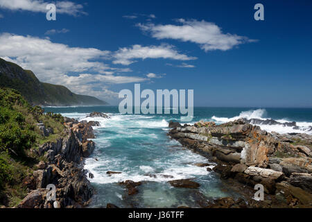 Storms River Mouth and coastline Tsitsikamma National Park Garden Route South Africa Stock Photo