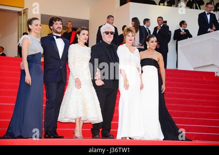 Arriving on the red carpet for the film 'Julieta'  Crew of the film: Michelle Jenner, Daniel Grao, Adriana Ugarte, Pedro Almodovar, Emma Suarez, Inma Cuesta  69th Cannes Film Festival  May 17, 2016 Adriana Ugarte wears a dress by Dior Haute Couture Stock Photo