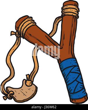 Child wooden slingshot Stock Vector