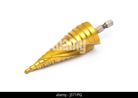 Large Spiral Grooved Step Cone Drill Bit Stock Photo