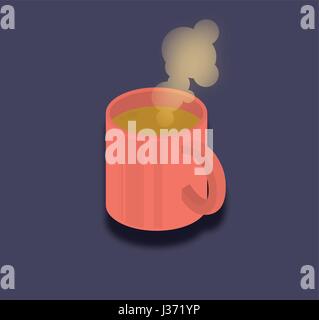 Vector illustration. Cup of coffee isometric flat icon Stock Vector