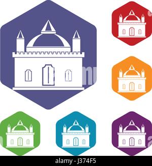 Castle tower icons set hexagon Stock Vector Image & Art - Alamy