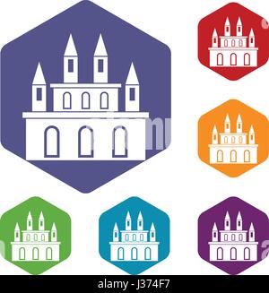 Castle tower icons set hexagon Stock Vector Image & Art - Alamy