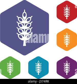 Big spike icons set hexagon Stock Vector