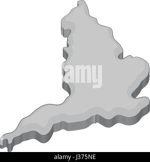 Map of United Kingdom icon monochrome Stock Vector