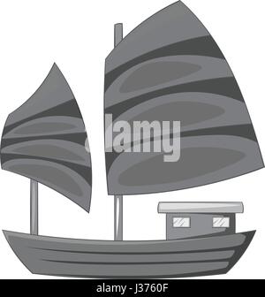 Junk boat with red sails icon, cartoon style Stock Vector Image & Art ...