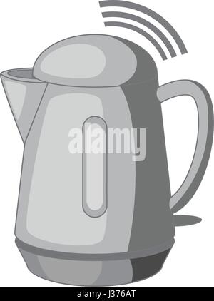 Plastic electric kettle with wi fi connection icon Stock Vector