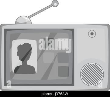 Video intercom icon monochrome Stock Vector