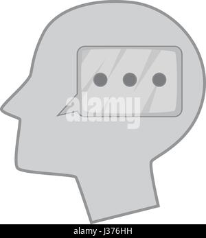 Speech bubble inside human head icon cartoon style Stock Vector Image ...