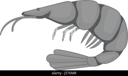 Shrimp icon monochrome Stock Vector