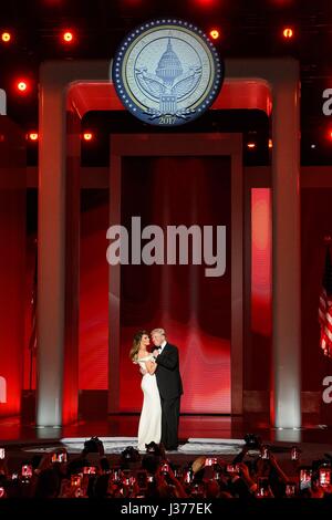 President Donald Trump and Melania Trump at the Liberty Ball during the ...