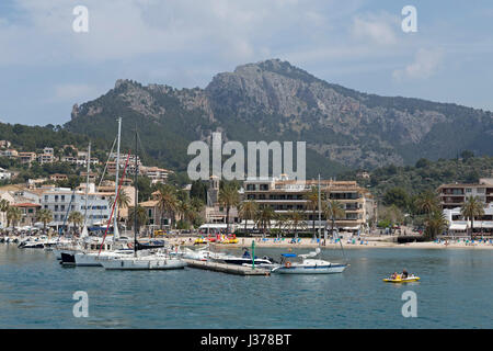 harbour of Port de Sóller, Mallorca, Spain Stock Photo