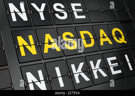 Stock market indexes concept: NASDAQ on airport board background Stock Photo