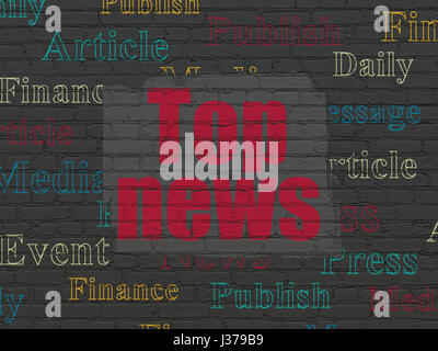 News concept: Top News on wall background Stock Photo - Alamy