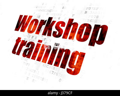 Studying concept: Workshop Training on Digital background Stock Photo