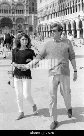 Jean-Paul Belmondo and his first wife, Elodie Constantin. Venice Stock ...