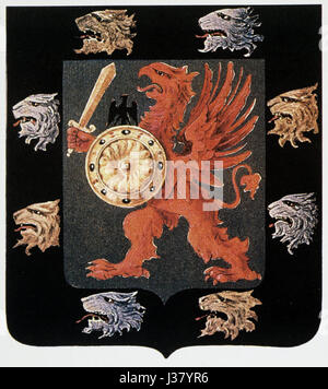 Coat of arms of the house of Romanov (19th c.) Stock Photo