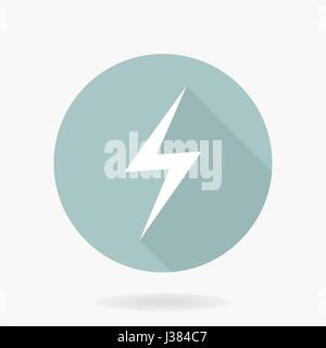 Fine Vector lightningFlat Icon With Lightning Stock Vector