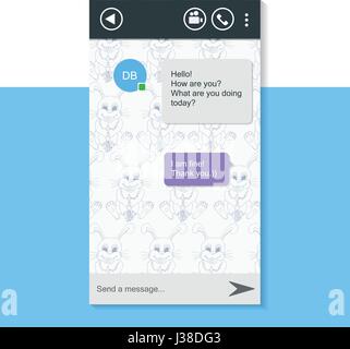 Chat window for smartphone. This picture shows a chat window that can be used on mobile devices. Stock Vector