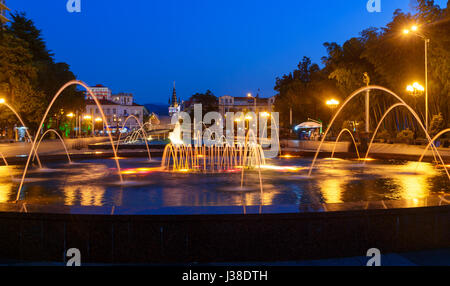 Batumi, Georgia - October 04, 2016: Light Musical Fountain in Seaside Park at night Stock Photo