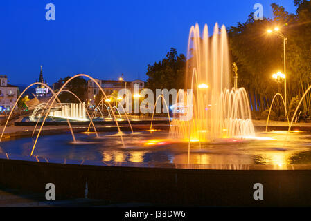 Batumi, Georgia - October 04, 2016: Light Musical Fountain in Seaside Park at night Stock Photo