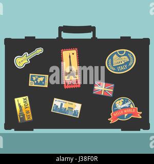 Set of Traveler Sticker Elements Stock Vector