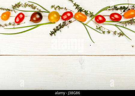 Healthy food background. Studio photography of different vegetables on old wooden table Stock Photo