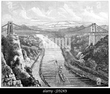 Clifton Suspension Bridge 1882 Stock Photo